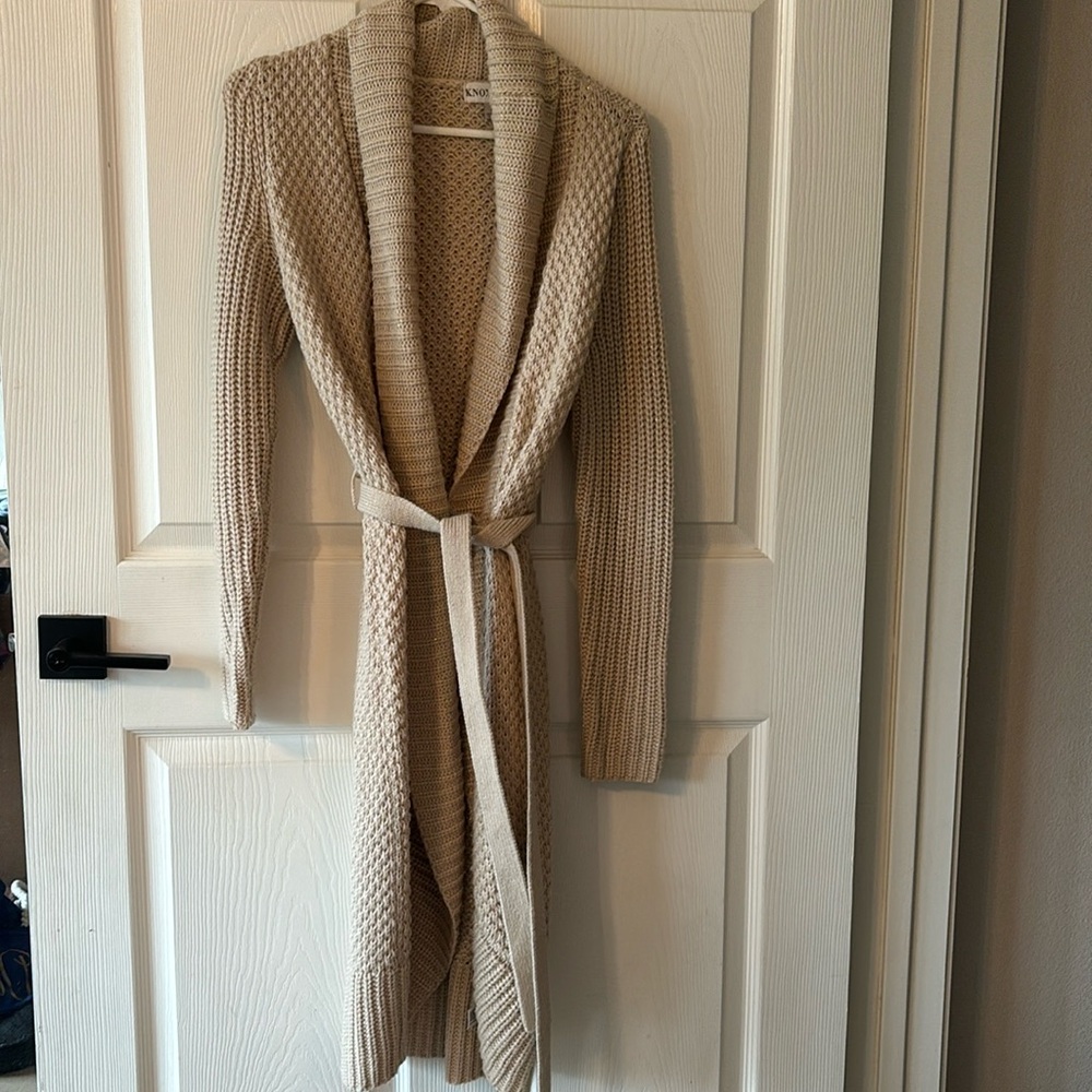 Long knit cardigan